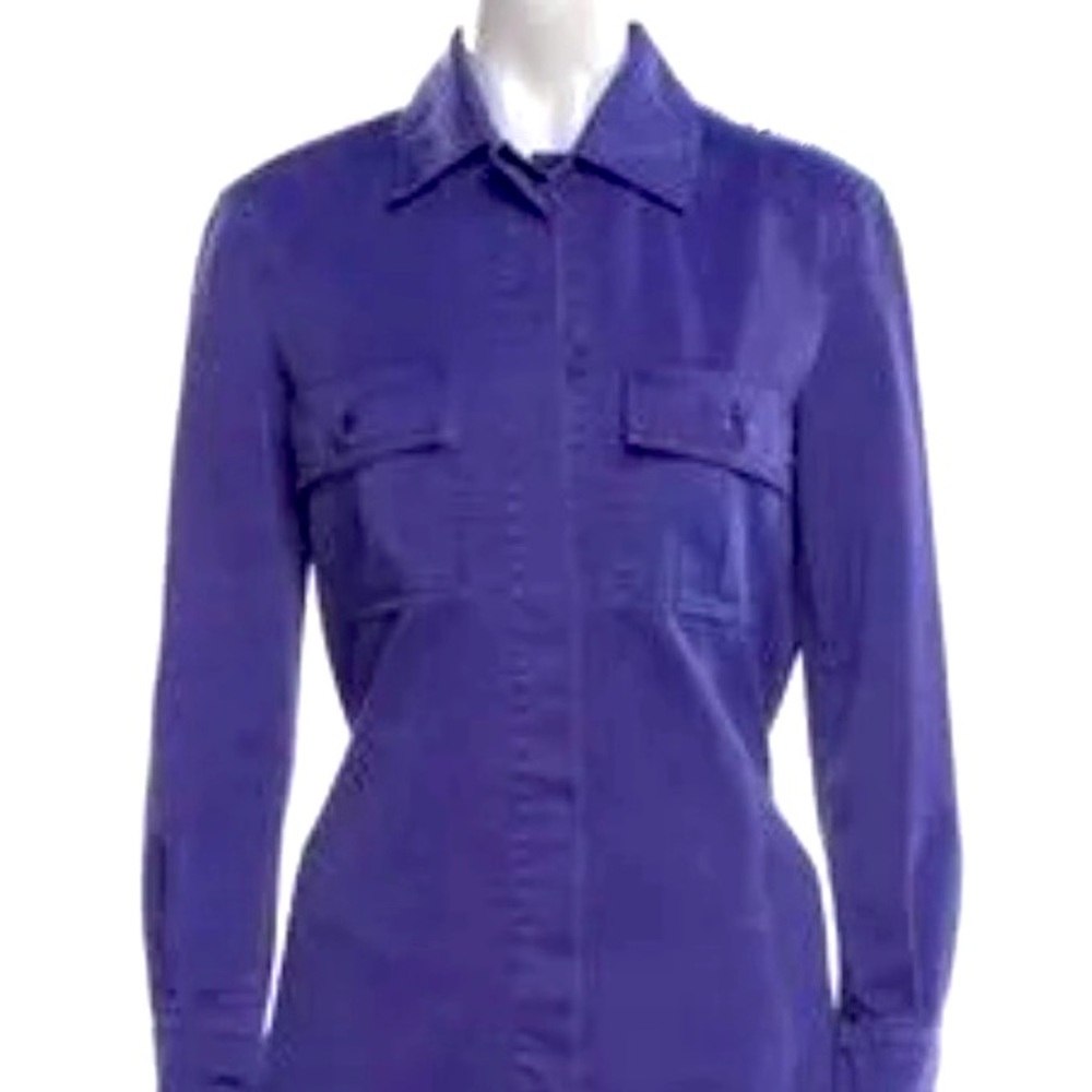 MaxMara Purple Midi Denim dress with Pockets